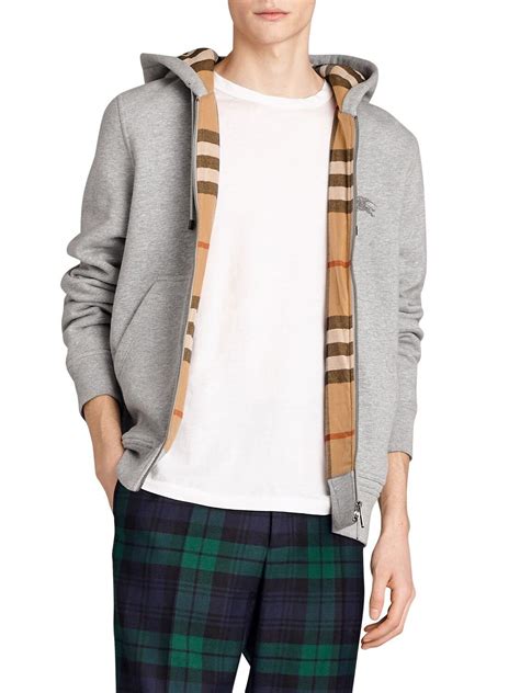 burberry zip up hoodie mens|burberry men's pullover half zip.